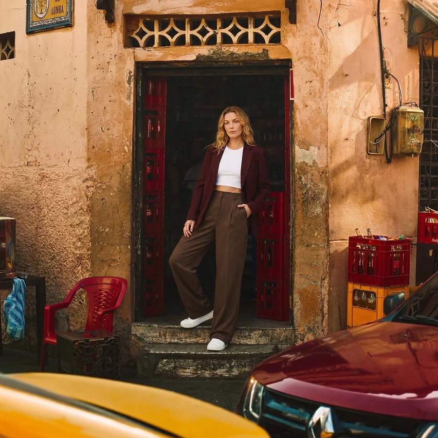 Ensemble tailleur blazer et pantalon large