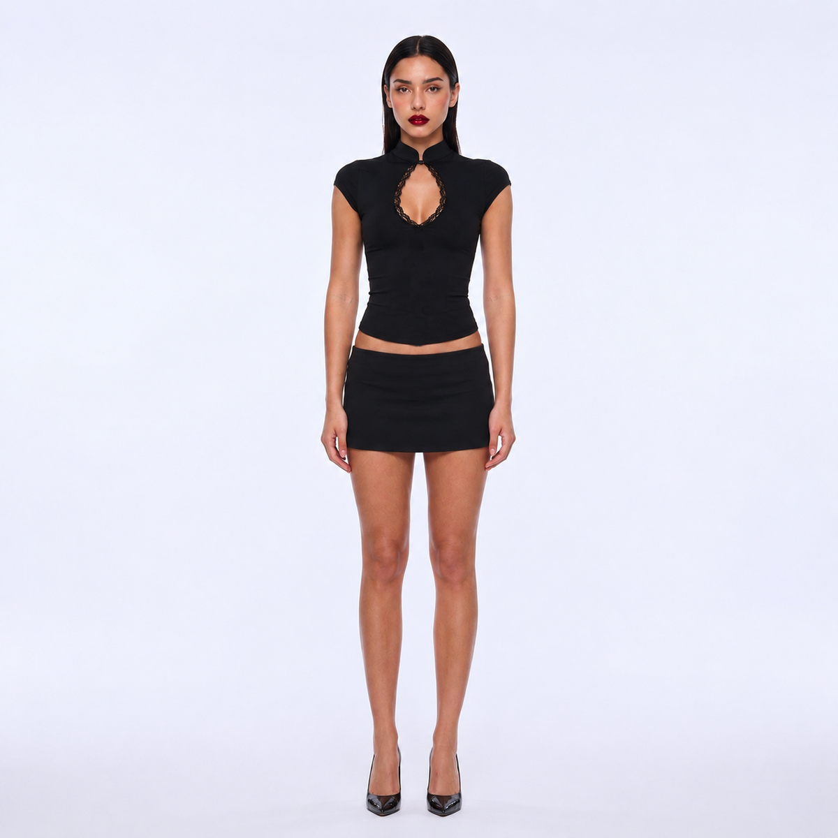 Mini-jupe taille haute