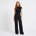 Pantalon large taille haute