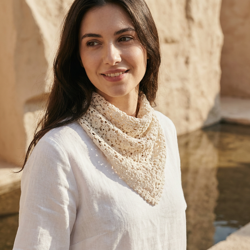 Foulard en maille ajourée