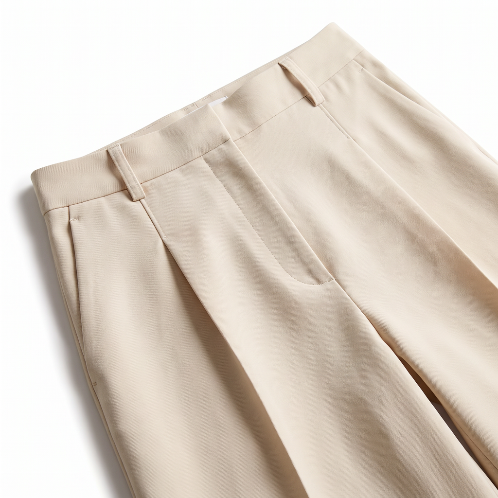 Pantalon large taille haute