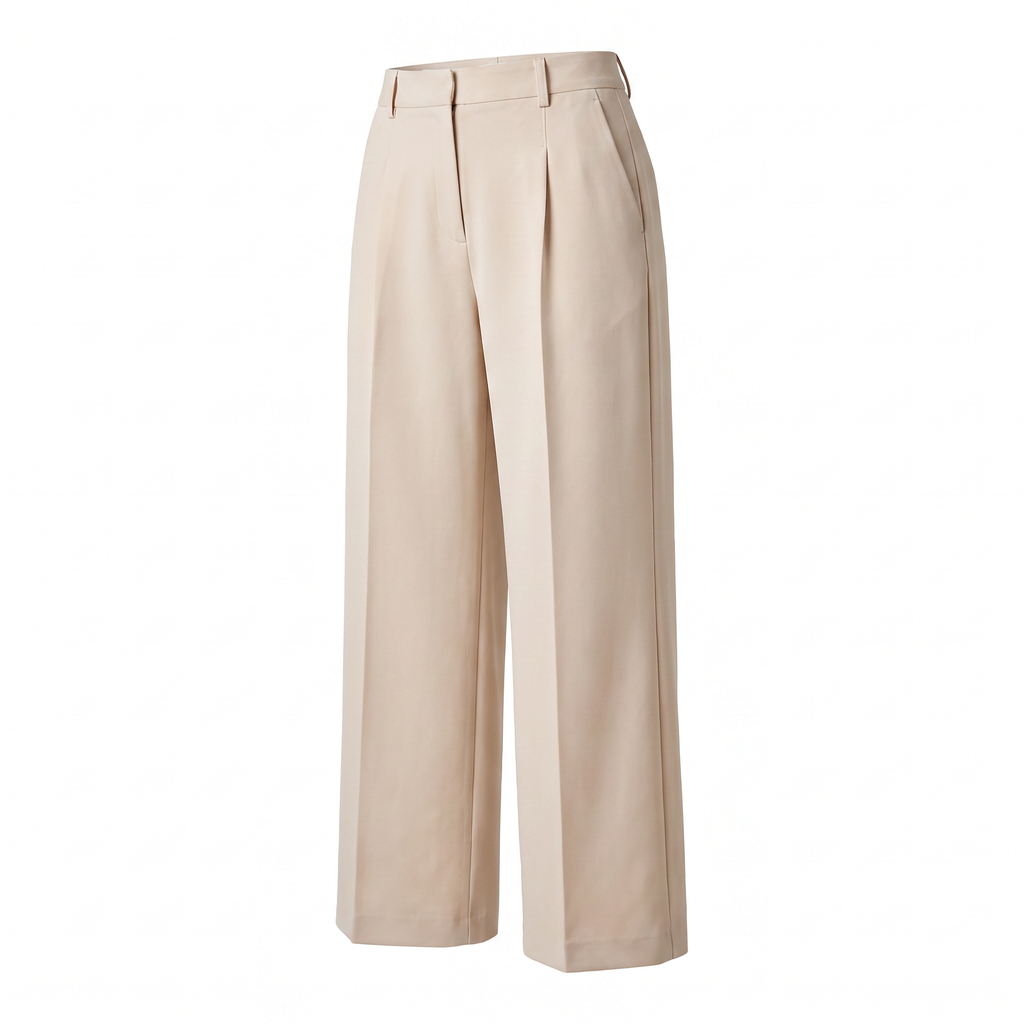 Pantalon large taille haute