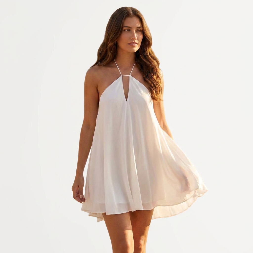 Robe courte fluide dos nu